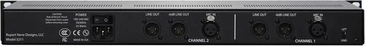 Rupert Neve Designs 5211 2-channel Microphone Preamp Outboard (19" Rackmount Mic Preamps + Processors)